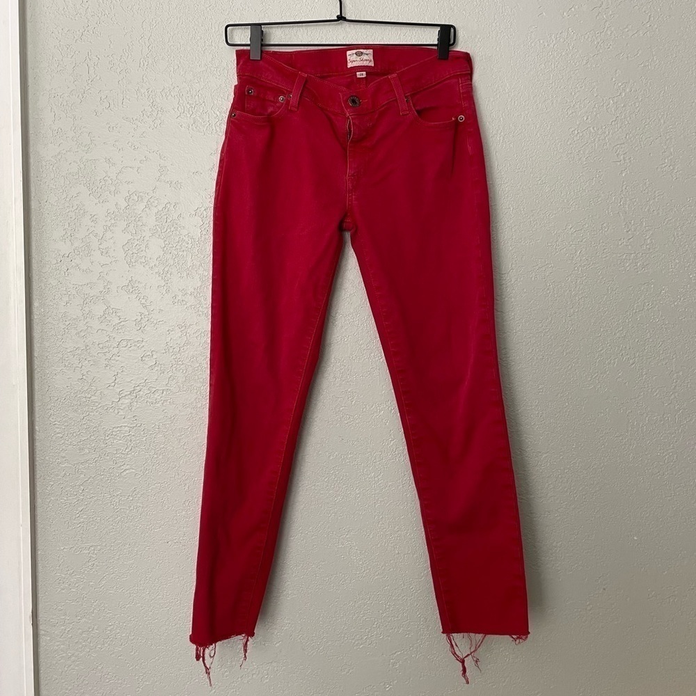 Fossil red super skinny jeans